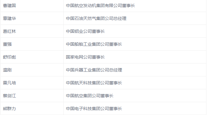 國(guó)網(wǎng)、國(guó)電投、大唐、神華、三峽等8家能源企業(yè)，總計(jì)29家央企大佬入選十九大代表