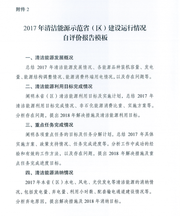 國(guó)家能源局關(guān)于建立清潔能源示范?。▍^(qū)）監(jiān)測(cè)評(píng)價(jià)體系（試行）的通知
