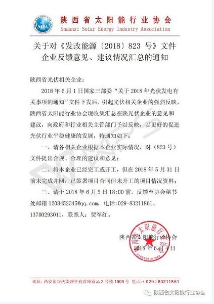多地光伏行業(yè)協(xié)會發(fā)起“531新政”企業(yè)影響調查
